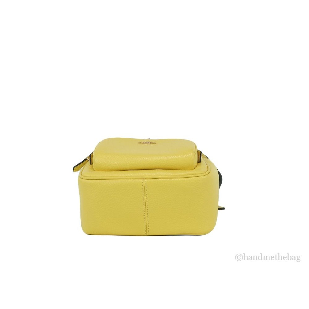 NWT Coach Mini Court Backpack Retro Yellow Pebbled Leather Shoulder Bag NEW - Picture 8 of 11